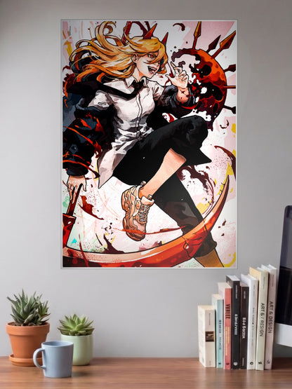 Power Portrait Chainsaw Man Anime Poster