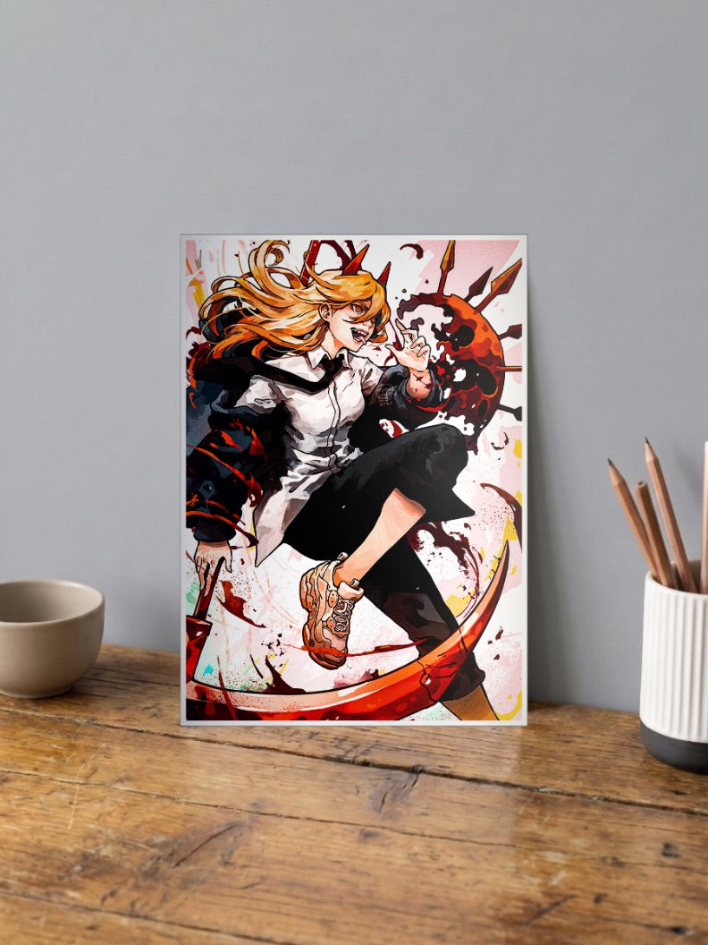 Power Portrait Chainsaw Man Anime Poster