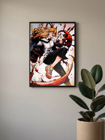 Power Portrait Chainsaw Man Anime Poster