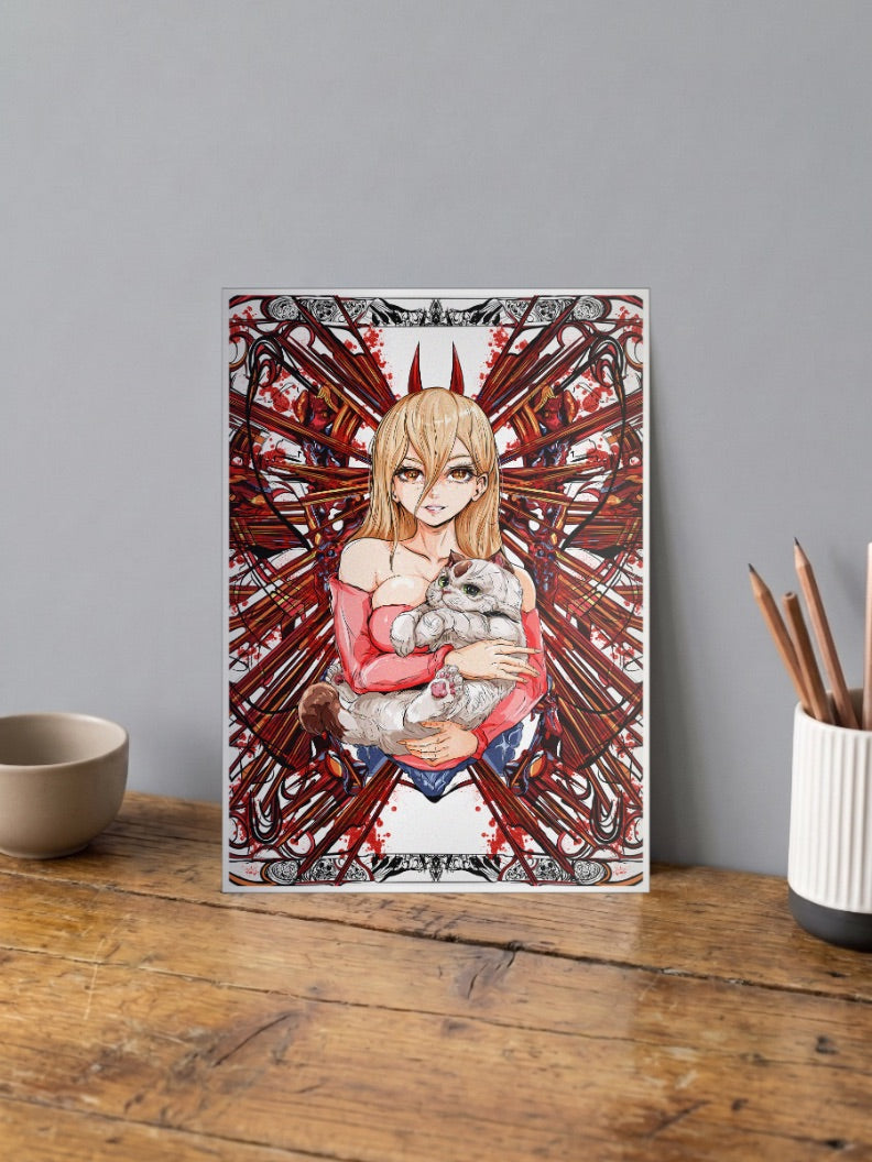Power and Meowy Chainsaw Man Anime Poster