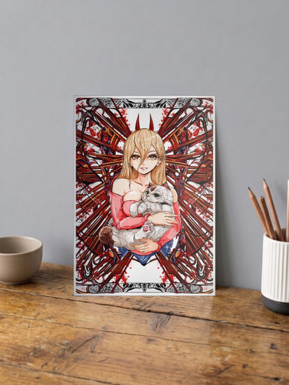 Power and Meowy Chainsaw Man Anime Poster