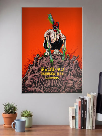 Denji Hybrid Form Chainsaw Man Anime Poster
