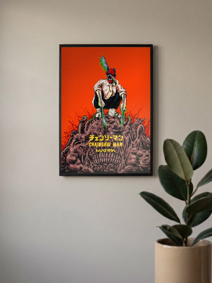 Denji Hybrid Form Chainsaw Man Anime Poster