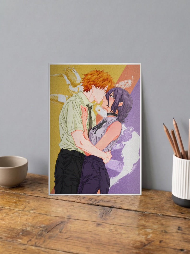 Denji and Reze Chainsaw Man Anime Poster
