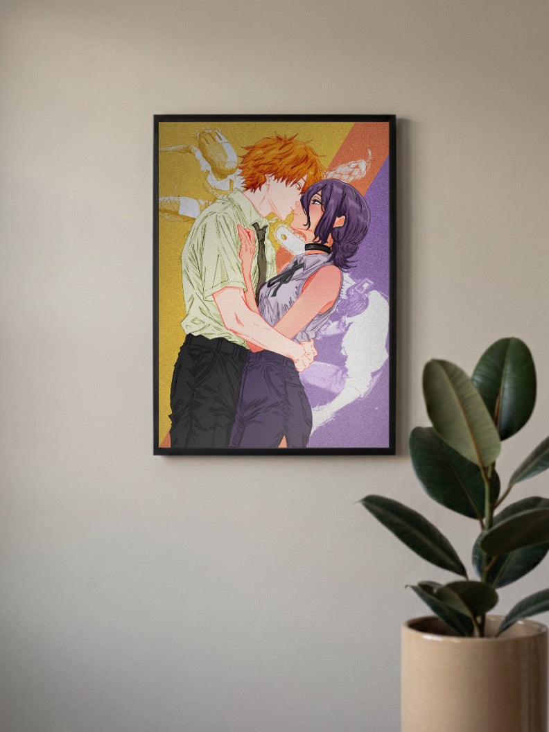 Denji and Reze Chainsaw Man Anime Poster