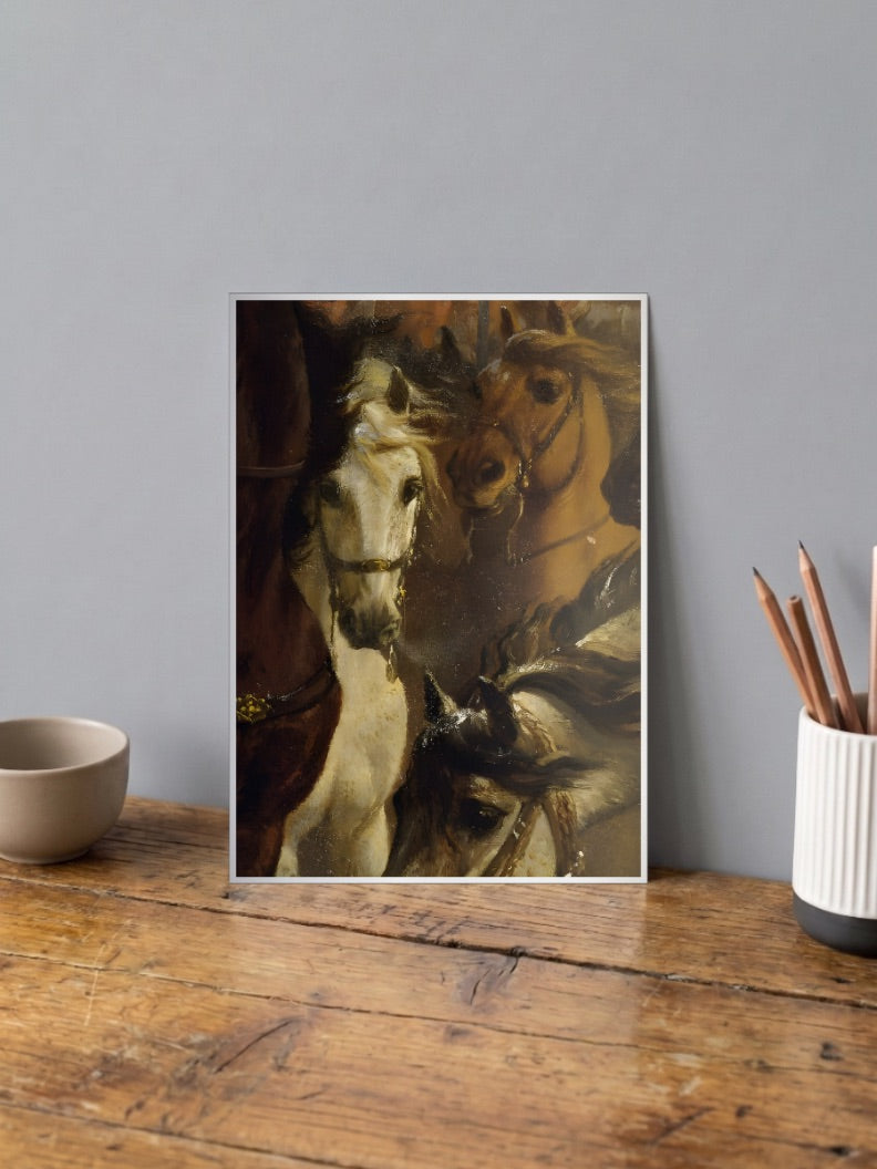 The Three Horses Art Poster