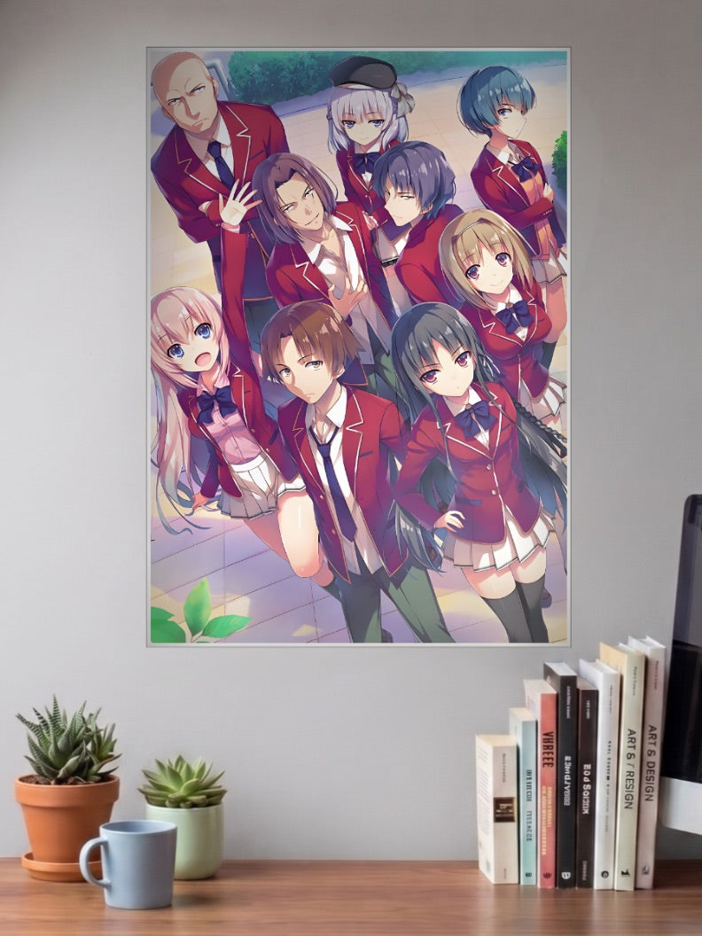 Classroom Elite Red Uniforms Anime Poster