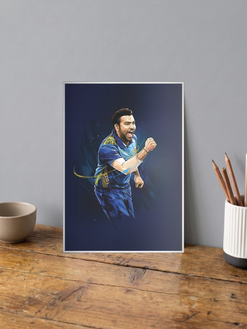 Rohit Sharma Mumbai Indians Cricket Poster