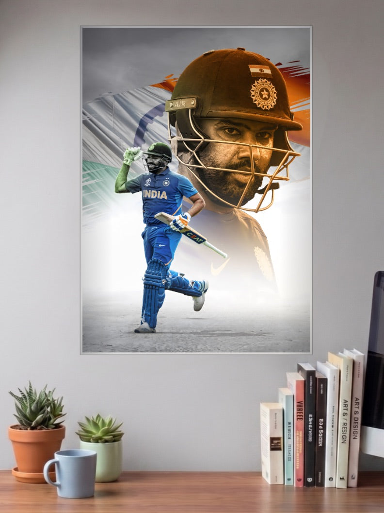 Rohit Sharma Composite Cricket Poster