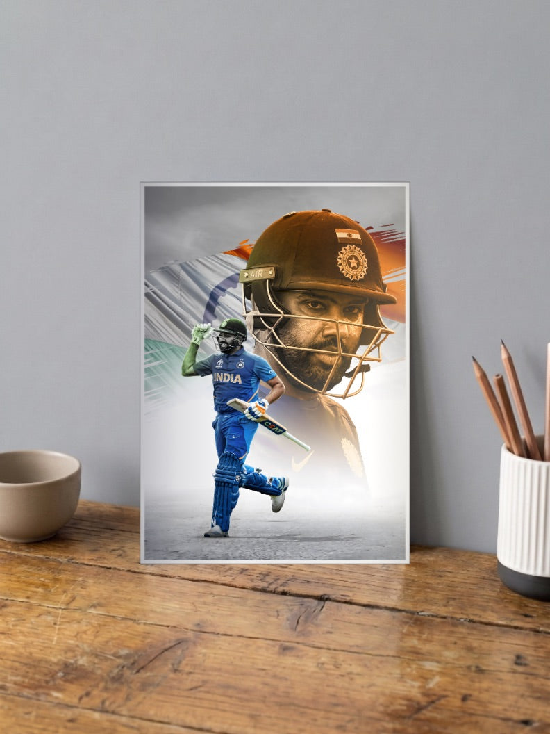 Rohit Sharma Composite Cricket Poster