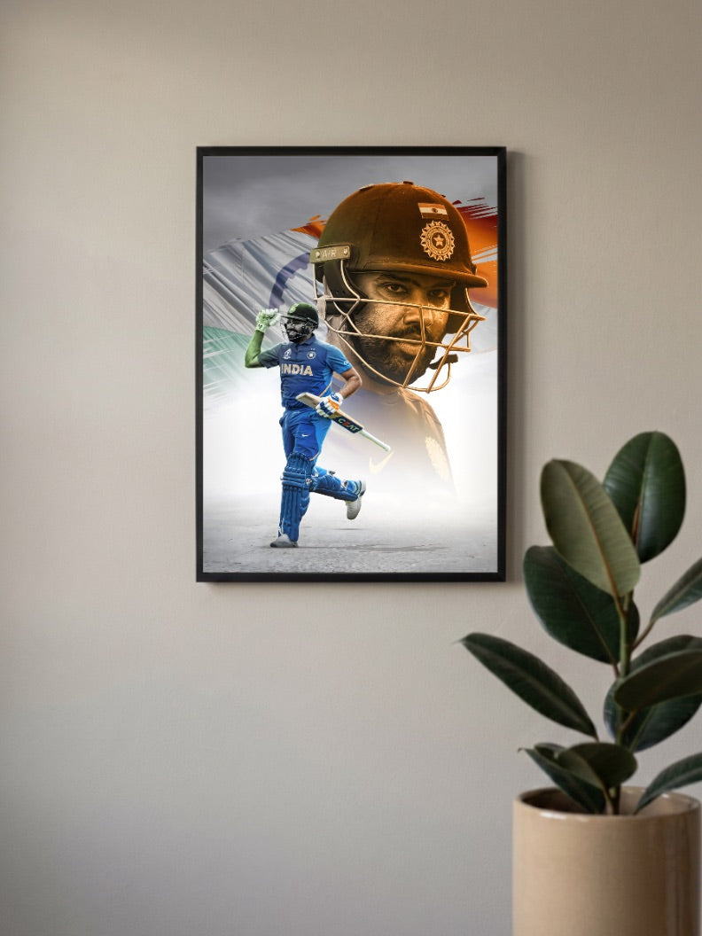 Rohit Sharma Composite Cricket Poster