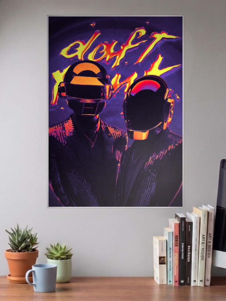 Daft Punk Duo Portrait Bands Poster