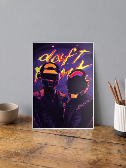Daft Punk Duo Portrait Bands Poster
