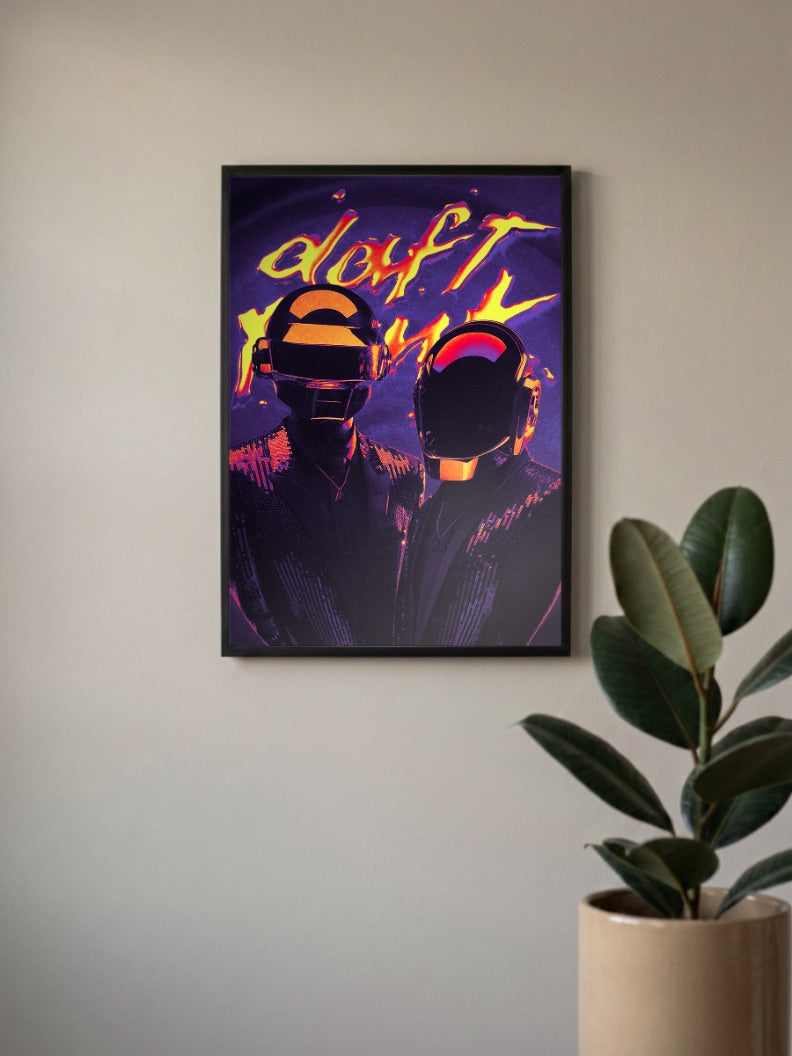 Daft Punk Duo Portrait Bands Poster