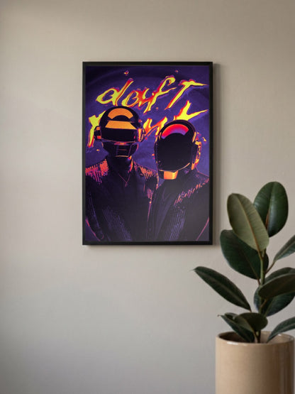 Daft Punk Duo Portrait Bands Poster