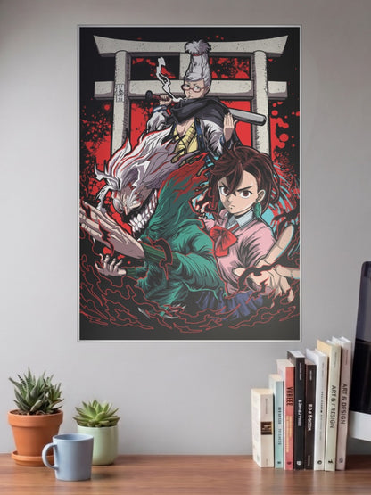 Momo Turbo Granny Torii Gate Anime Poster