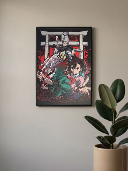 Momo Turbo Granny Torii Gate Anime Poster