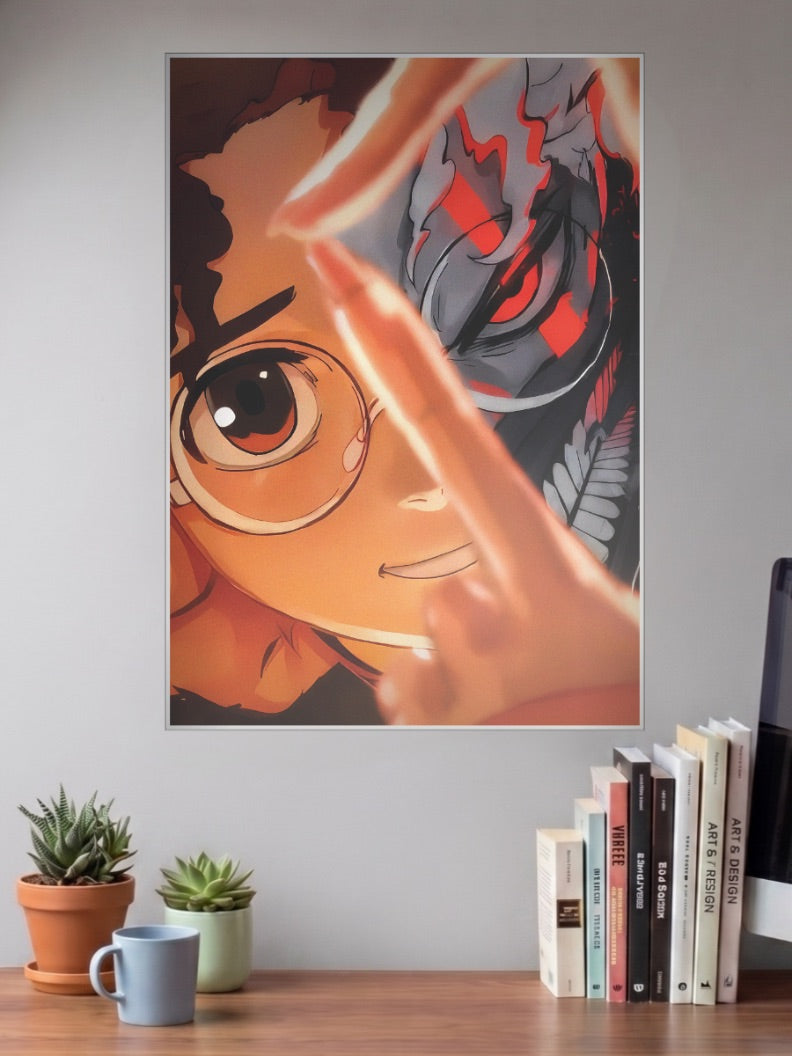 Okarun Turbo Granny Close Up Anime Poster