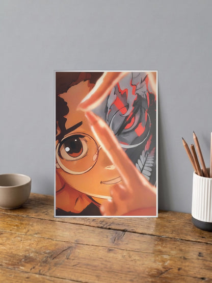 Okarun Turbo Granny Close Up Anime Poster