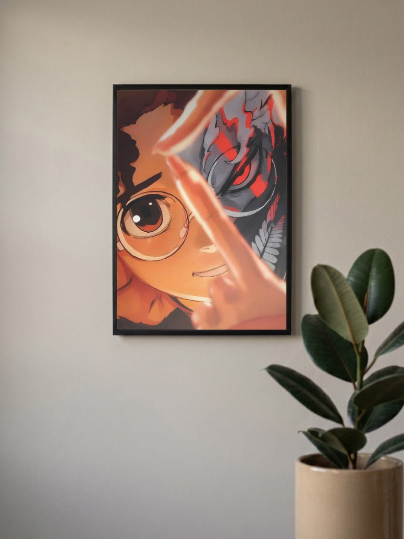 Okarun Turbo Granny Close Up Anime Poster