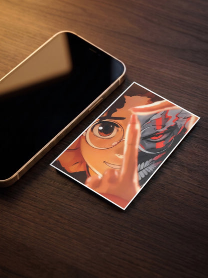 Okarun Turbo Granny Close Up Anime Poster