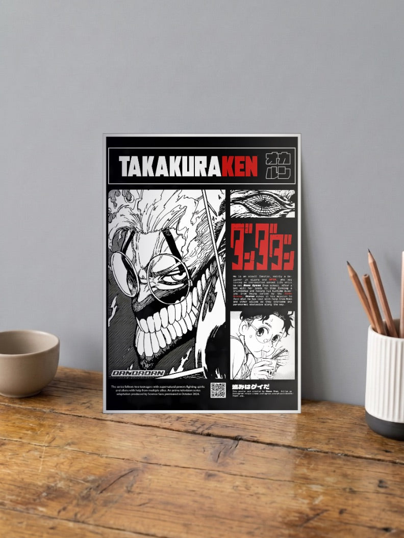 Okarun Takakura Bio Card Anime Poster