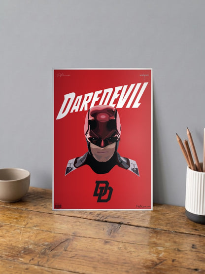 Daredevil Head Portrait Marvel Poster