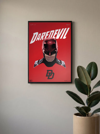 Daredevil Head Portrait Marvel Poster