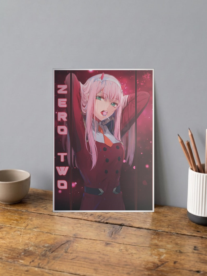 Zero Two Lollipop Portrait Anime Poster