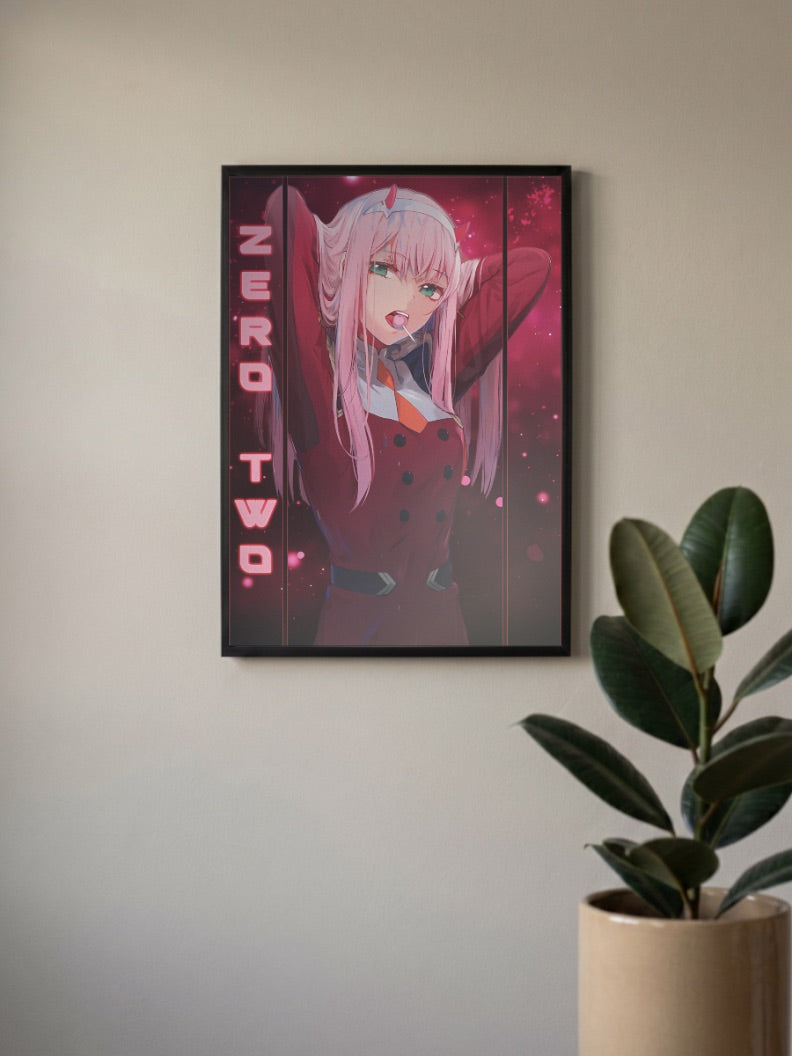 Zero Two Lollipop Portrait Anime Poster
