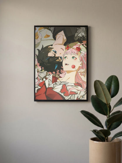 Hiro And Zero Two Together Anime Poster