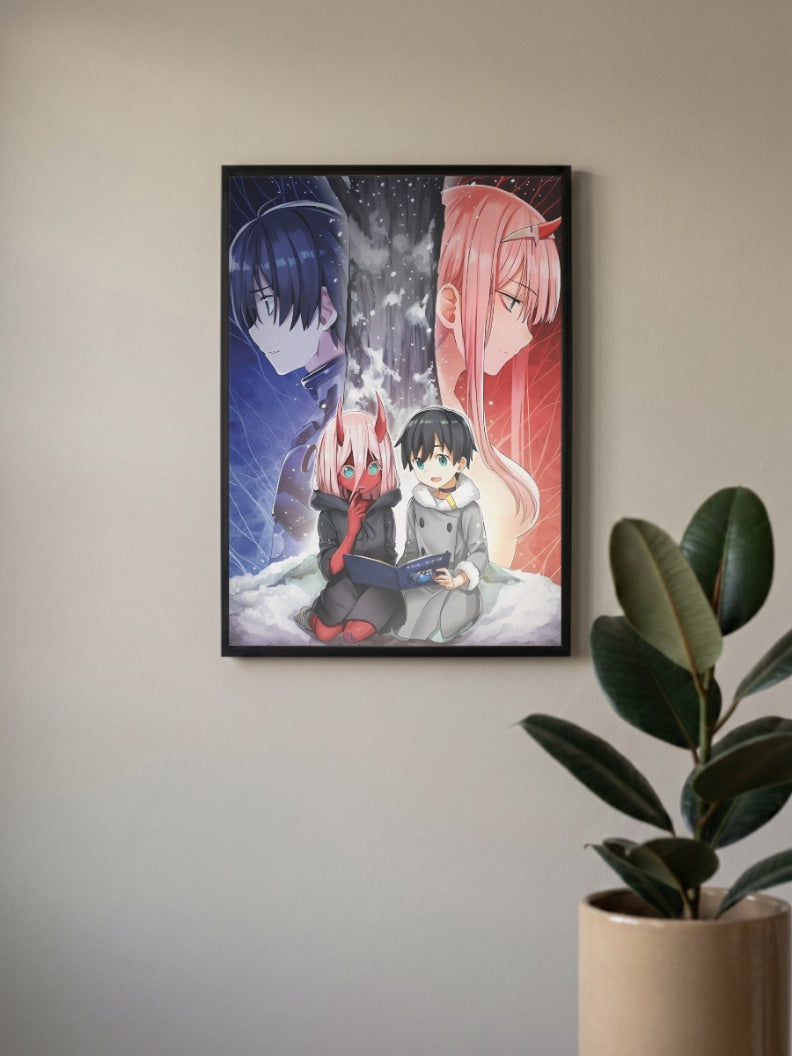 Chibi Hiro And Zero Two Anime Poster