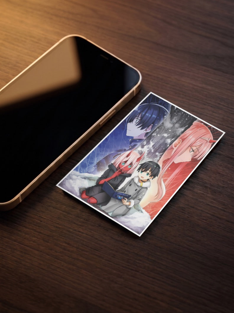 Chibi Hiro And Zero Two Anime Poster