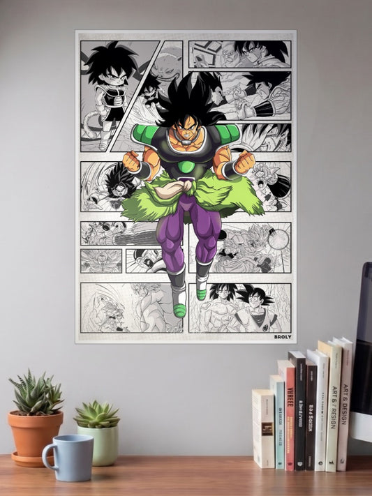 Broly Comic Strip Poster