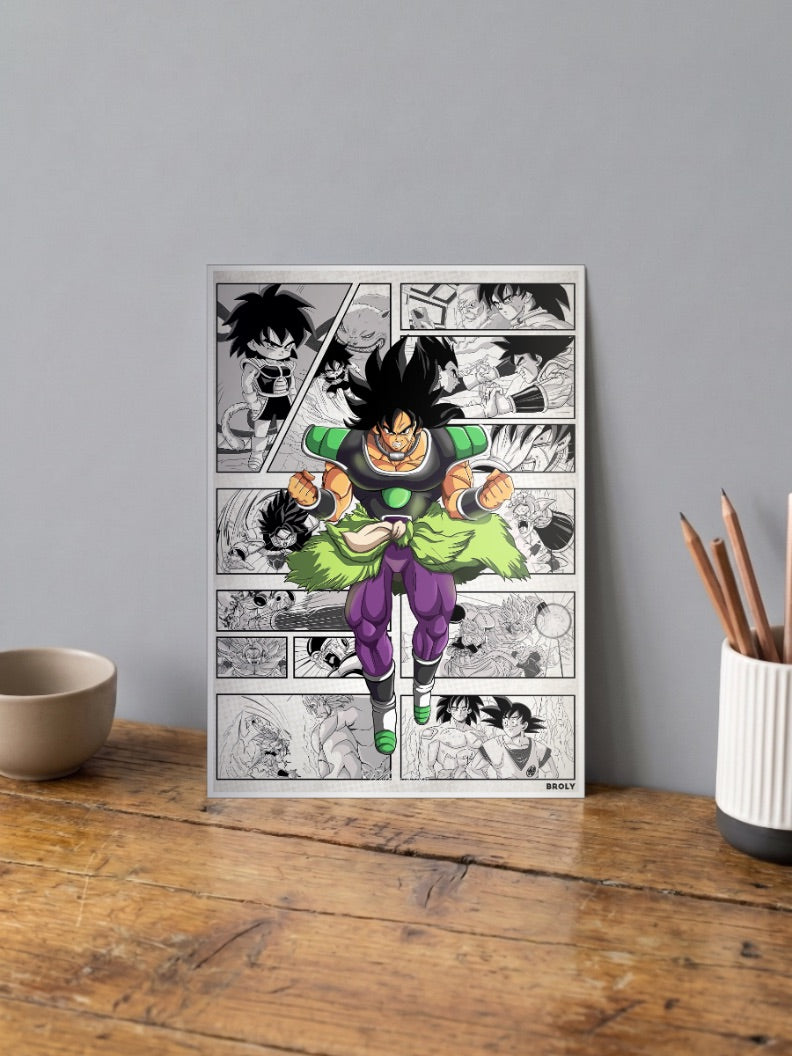 Broly Comic Strip Poster