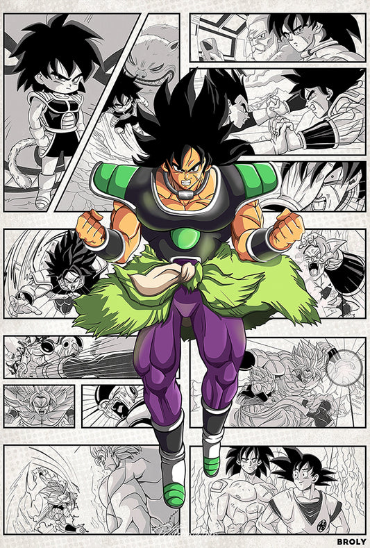 Broly Comic Strip Poster