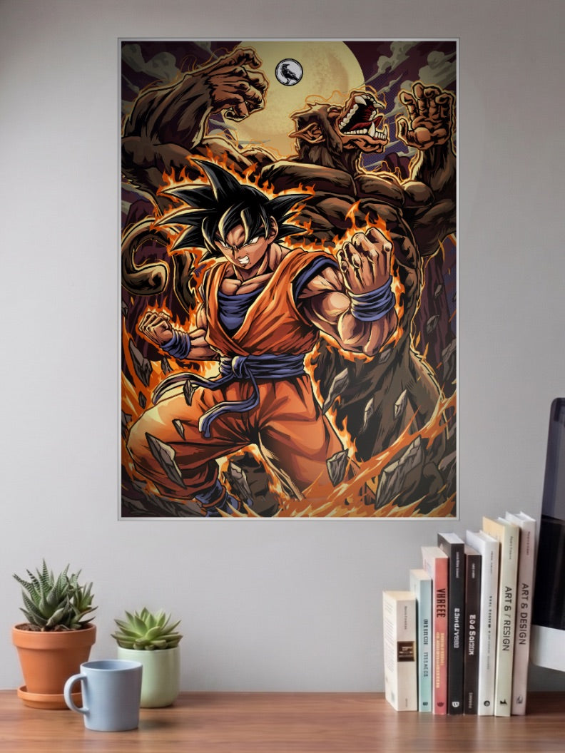 Goku Versus Great Apes Anime Poster