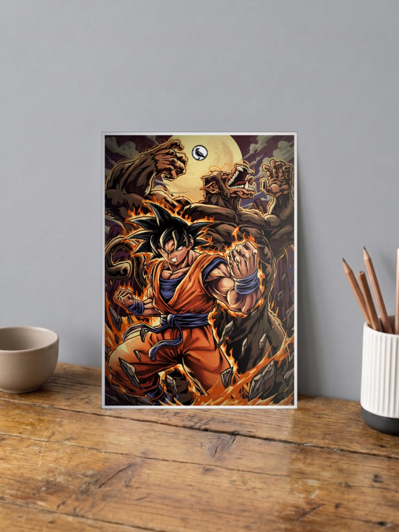 Goku Versus Great Apes Anime Poster