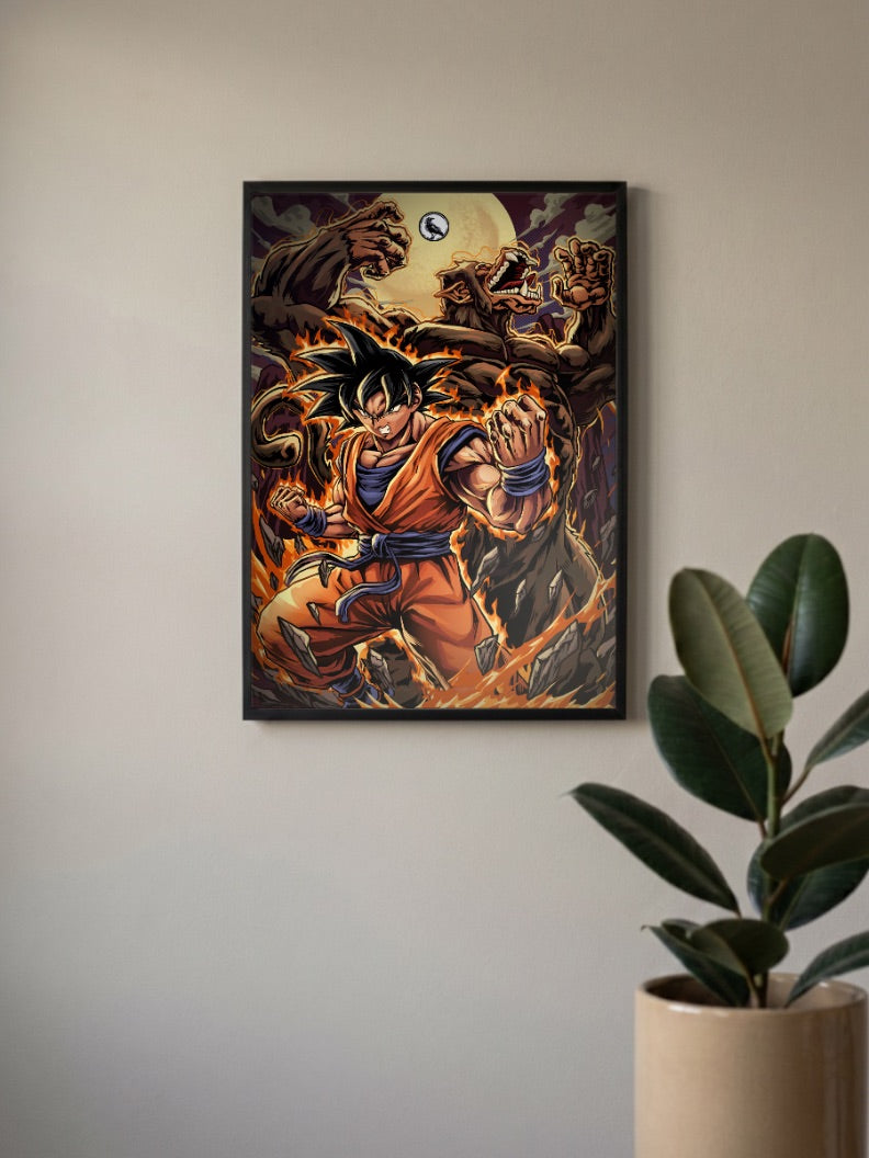 Goku Versus Great Apes Anime Poster