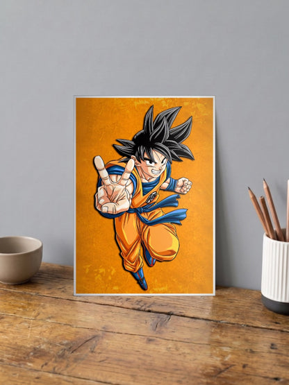 Goku Classic Peace Sign Anime Poster