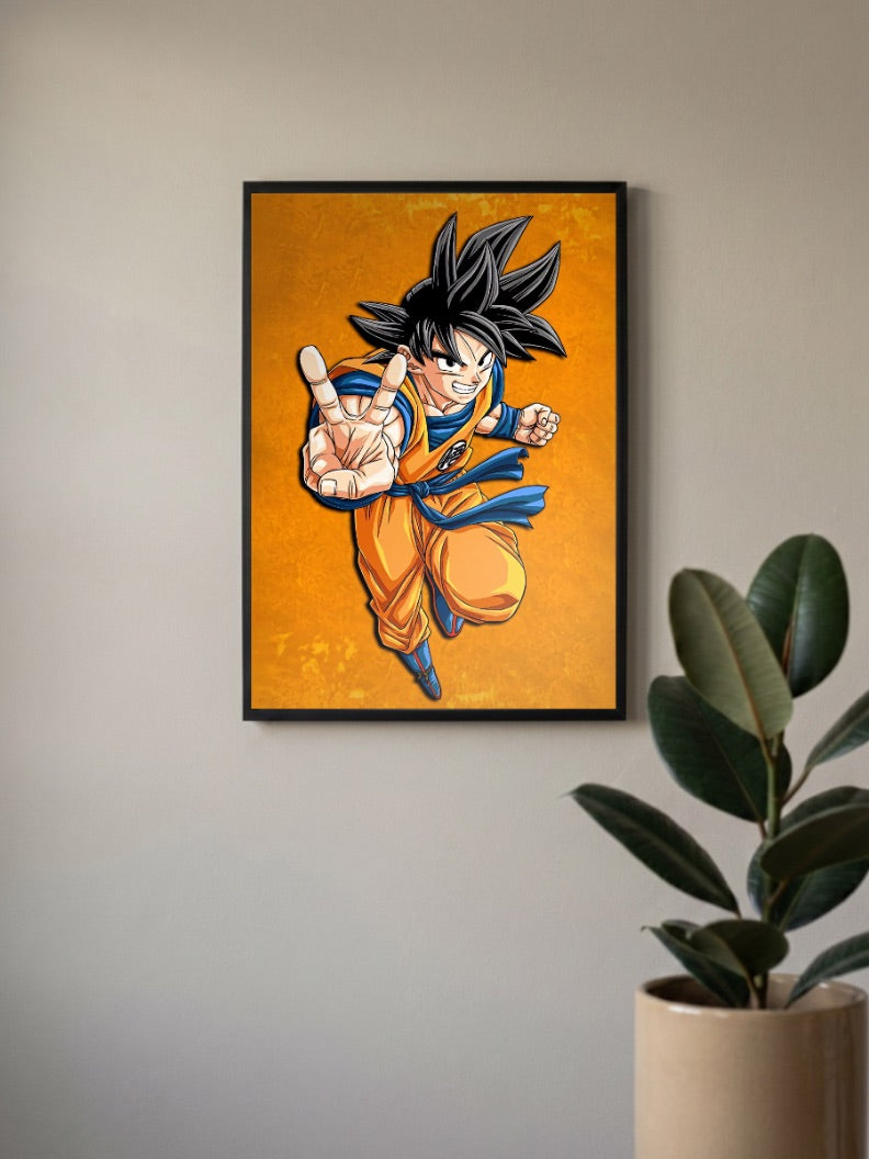 Goku Classic Peace Sign Anime Poster