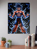 Goku Ultra Instinct Blue Anime Poster