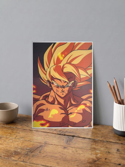 Goku Super Saiyan Fire Anime Poster