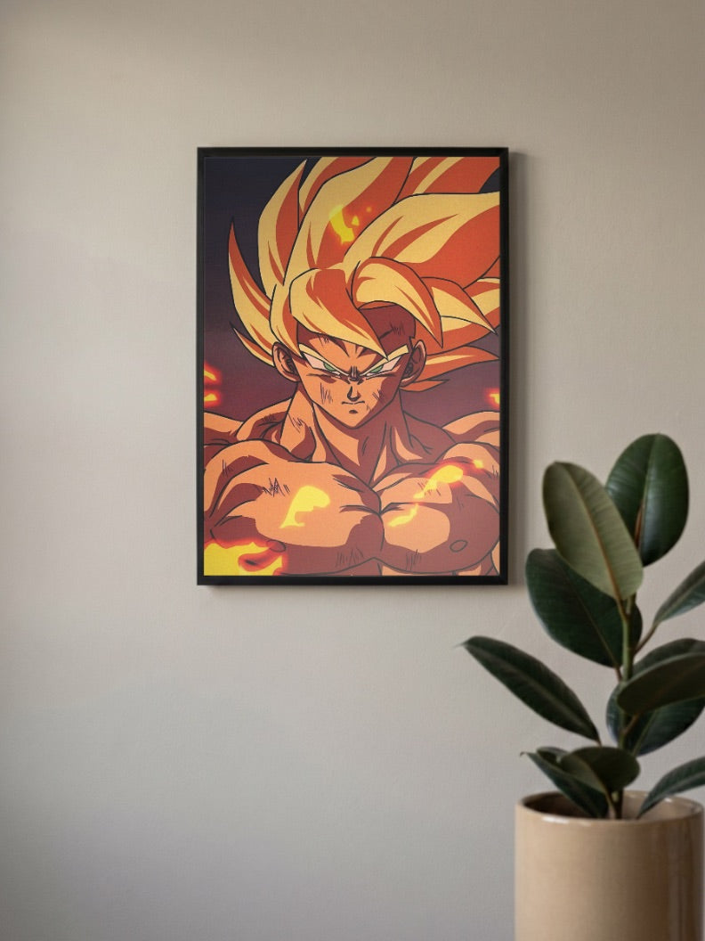 Goku Super Saiyan Fire Anime Poster