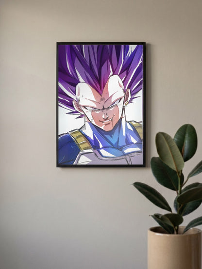 Vegeta Super Saiyan God Anime Poster