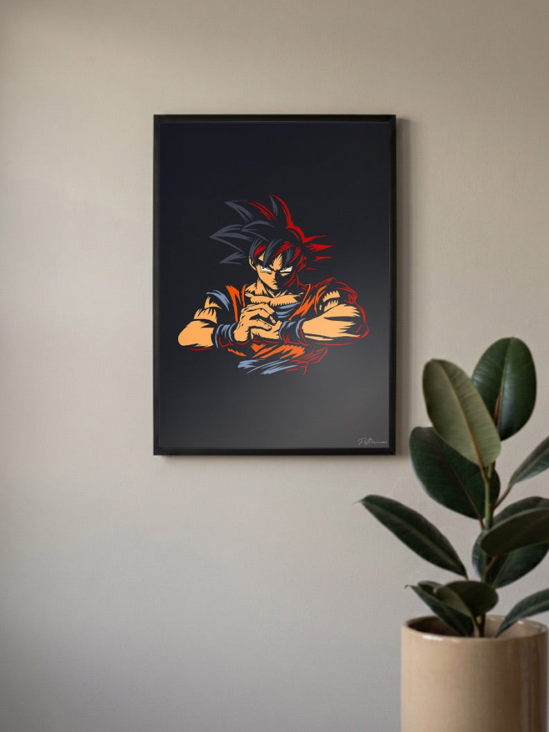 Goku Arms Crossed Art Anime Poster