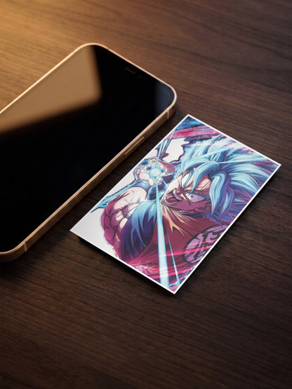 Goku Blue Kamehameha Anime Poster