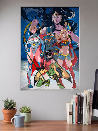 DC Superheroines Anime Group DC Poster