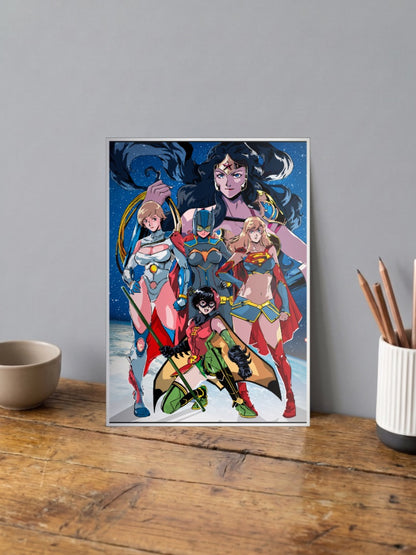 DC Superheroines Anime Group DC Poster