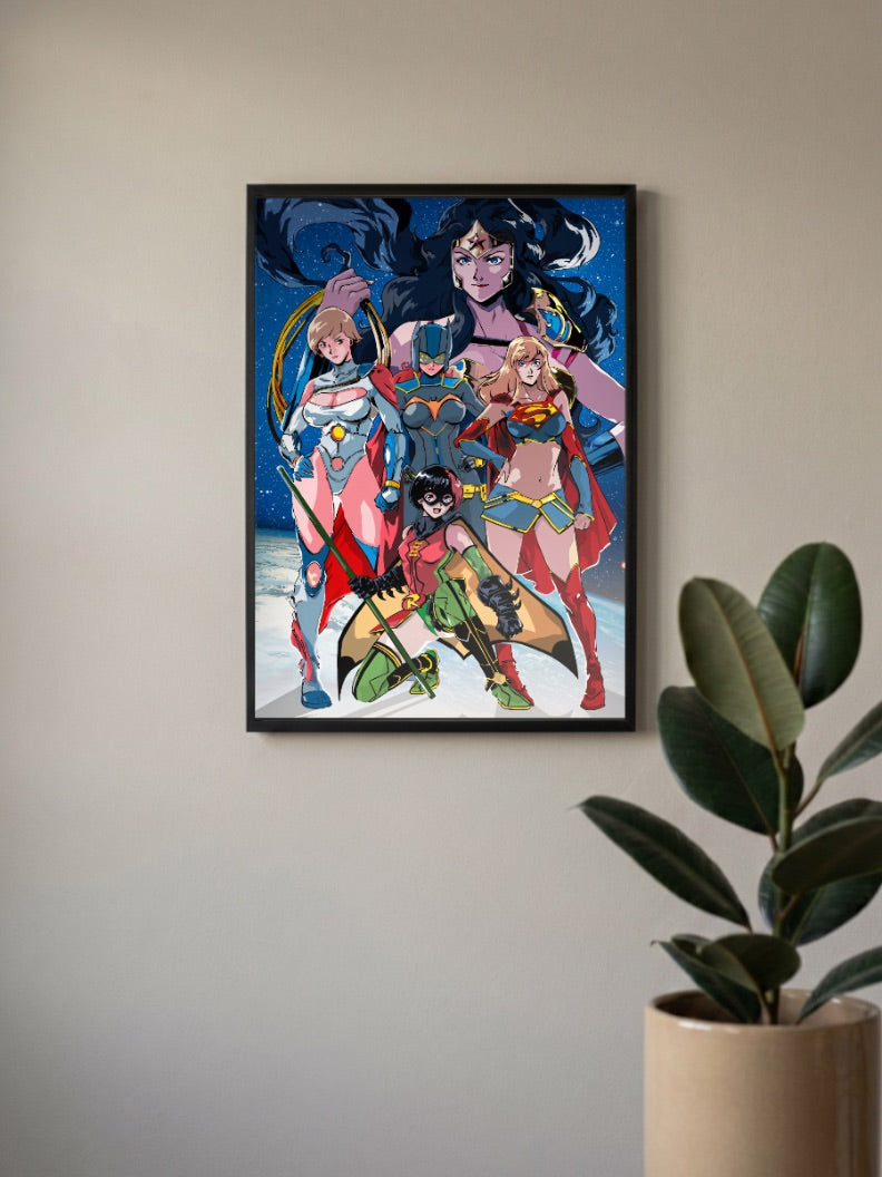 DC Superheroines Anime Group DC Poster